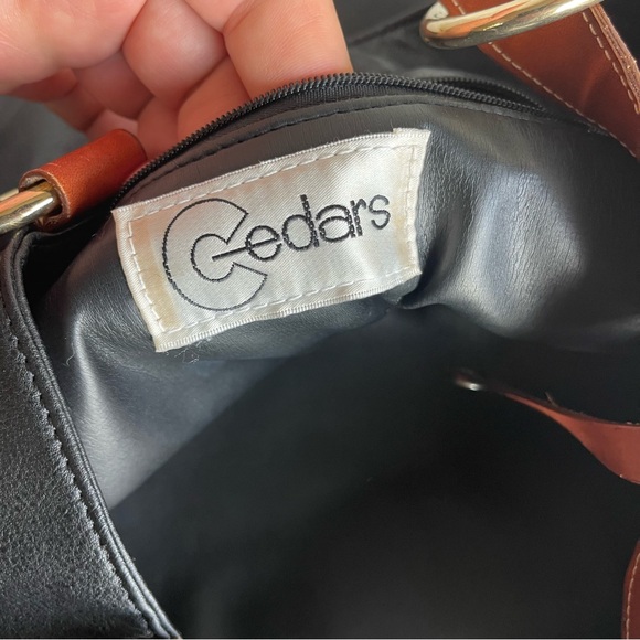 CEDARS Shoulder Tote Bag Purse Black/Brown Lined In Leather European Designer. - Picture 14 of 15